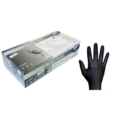 Gloves Nitrile, Black, Small (6-7)