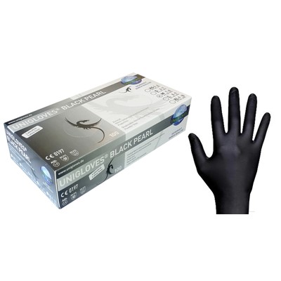 Gloves Nitrile, Black, Medium (7-8)