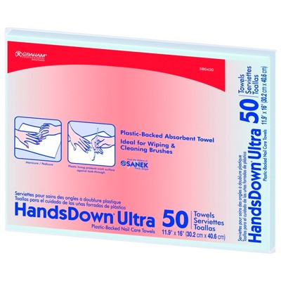 Handsdown Nail Towels, coated polybacked