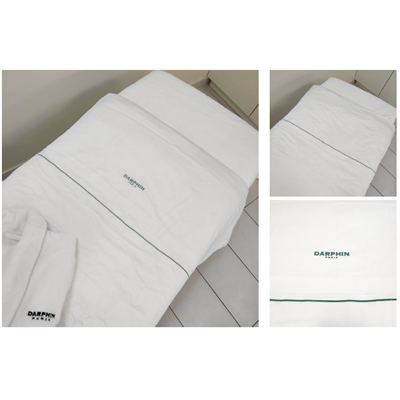 Towel, DARPHIN,White Bed Cover Satin NEW