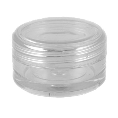 Jars, clear, empty wt white lid