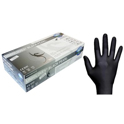 Gloves Nitrile, Black, Large (8-9)