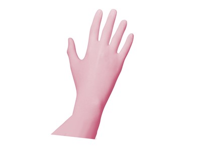 Gloves Nitrile, Pink, Large (8-9)