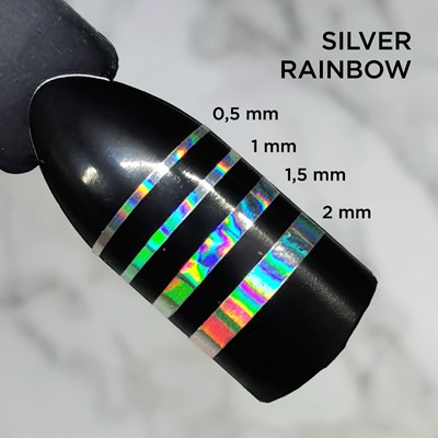 Nail Tape, Silver Rainbow 0.5 mm