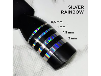 Nail Tape, Silver Rainbow 2 mm