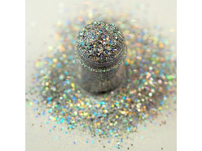 Multi Glitz Glitter, Silver Holographic 