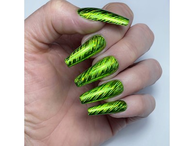 Nail Foil, Lime Green Holographic Lines 