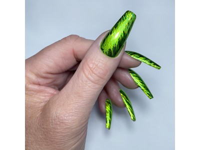 Nail Foil, Lime Green Holographic Lines 