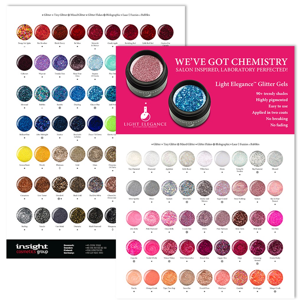 vælge hegn halvt Color Chart, Light Elegance, Glitter gel - Insight Cosmetics